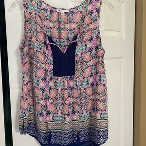 Bright mosaic womens blouse tank